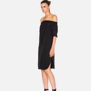 rag & bone Kacy Off-Shoulder Black Midi Dress
